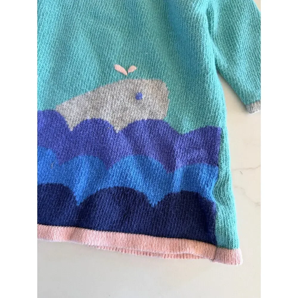 Baby Boden Whale & Waves Knit Dress 0-3M